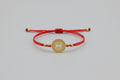 Pulsera elástica roja amuleto ojo acero